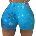thumbnail image 2 of Fuzoiu Winter With Snowflakes Print Women's Workout Shorts,Workout Biker Shorts Women,Exercise Fitness Shorts,Scrunch Short, Athletic Shorts for Gym Yoga Running Sport Active-Large, 2 of 8