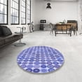 thumbnail image 3 of Ahgly Company Indoor Round Patterned Jeans Blue Area Rugs, 4' Round, 3 of 6
