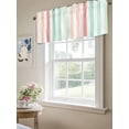 thumbnail image 6 of Valances for Windows Coral Red Cyan Stripes Rod Pocket Cafe Window Treatments Valance Curtains for Kitchen Bathroom Laundry Basement Windows 60"x18", 6 of 9