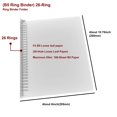 thumbnail image 4 of 26-Rings Ring Binder, B5 Size Folder, Can Filler B5-26 Holes Paper Folder (B5, White), 4 of 4
