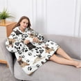 thumbnail image 5 of Oversized Wearable Blanket Hoodie,French Bulldog Footprint Sherpa Blanket Hoodie with Super Pockets,Super Warm Fuzzy Pullover for Women & Men, 5 of 6