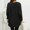 thumbnail image 5 of HVOBTTY Women's Long Sleeved Pullover T Shirts, Fall Tops for Women, Women's Solid Color Crew Neck Drop Shoulder Pocketed Thermal Top Black, M, 5 of 5