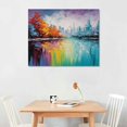 thumbnail image 2 of COMIO Hand Painted Modern Oil Painting on Canvas Large Abstract Wall Art Colorful Artwork Living room Bedroom Dining Room Wall Decor Ready to Hang 20x16in, 2 of 4