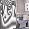thumbnail image 3 of Abstract Black Cool Shower Curtain,Zag Pattern in Zigzag Classic Chevron Design Zig Shower Curtain,Waterproof Fabric Shower Curtains for Bathroom with 72x72 inches., 3 of 6