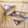 thumbnail image 2 of Set of 2 Football Throw Pillow Covers 18x18 Inch, Football Lovers Pillow Covers, Boys Rugby Cushion Covers, Football Helmet Reversible Purple Yellow Decorative Accent Pillow Cases, 2 of 5