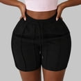 thumbnail image 2 of Afdoent Shorts For Women Solid Color Lightweight Shorts For Everyday Casual With Elastic Waist Summer Beach Vacation, 2 of 5
