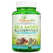 NutreeVit 100% Organic - Sea Moss + Bladderwrack  Powerful Superfood Formula  (240 Count)