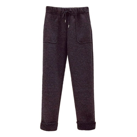 Pzocapte Leggings for Women with Pockets Pants Lined BodysuIt Women High Long Solid Waist Pants Winter Women Warm Keep Color Pants Polyester Fiber Size Thermal Underwear for Women Snow Pants