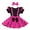 Black + Hot Pink, variant on IBTOM CASTLE Baby Girls Polka Dots Tutu Costume Ruffle Short Sleeve Romper with Dot Strap Dress and Headband Princess 1st Birthday Halloween Christmas Party Dress up