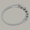 thumbnail image 4 of LBG British Made 18k White Gold Cultured Pearl & Citrine Womens Eternity Ring - 33 size options - Size 8.75, 4 of 9