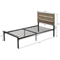 thumbnail image 5 of Sha Cerlin Twin Rustic Style Metal Platform Bed with Headboard and Metal Slats, Brown, Adults, 5 of 7