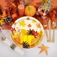 thumbnail image 5 of Zawou Thanksgiving Tableware Set, Festive Pumpkin and Maple Leaf Paper Plates, Napkins, Cups, Disposable Cutlery for Fall Harvest Party Decorations and Seasonal Celebrations, 5 of 6