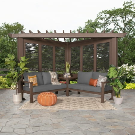 Backyard Discovery Hillsdale Traditional Pergola with Conversation Seating (Slate)