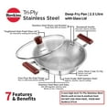 thumbnail image 3 of Hawkins Tri-Ply Stainless Steel Induction Compatible Deep Kadhai (Deep-Fry Pan) with Glass Lid, 2.5 Liter, 3 of 6