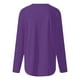 thumbnail image 4 of MHFRRA Camiseta de Manga Larga con Cuello En V y Color Liso para Mujer Morado Oscuro, 4 of 4