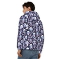 thumbnail image 4 of Goofa Skull flower crystal Pattern Mens Full-zip Hoodie, Zip-up Pullover Hooded Sweatshirt, Kangaroo Pocket Hoodie Ideal for Daily Wear, Travel, and Home-Medium, 4 of 5