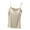 Beige, variant on Womens Tank Tops Plus Size with Bra Pads Underneath Solid Color Sleeveless Round Neck Slit with Chest Pad Thin Back Camisole Pink XL