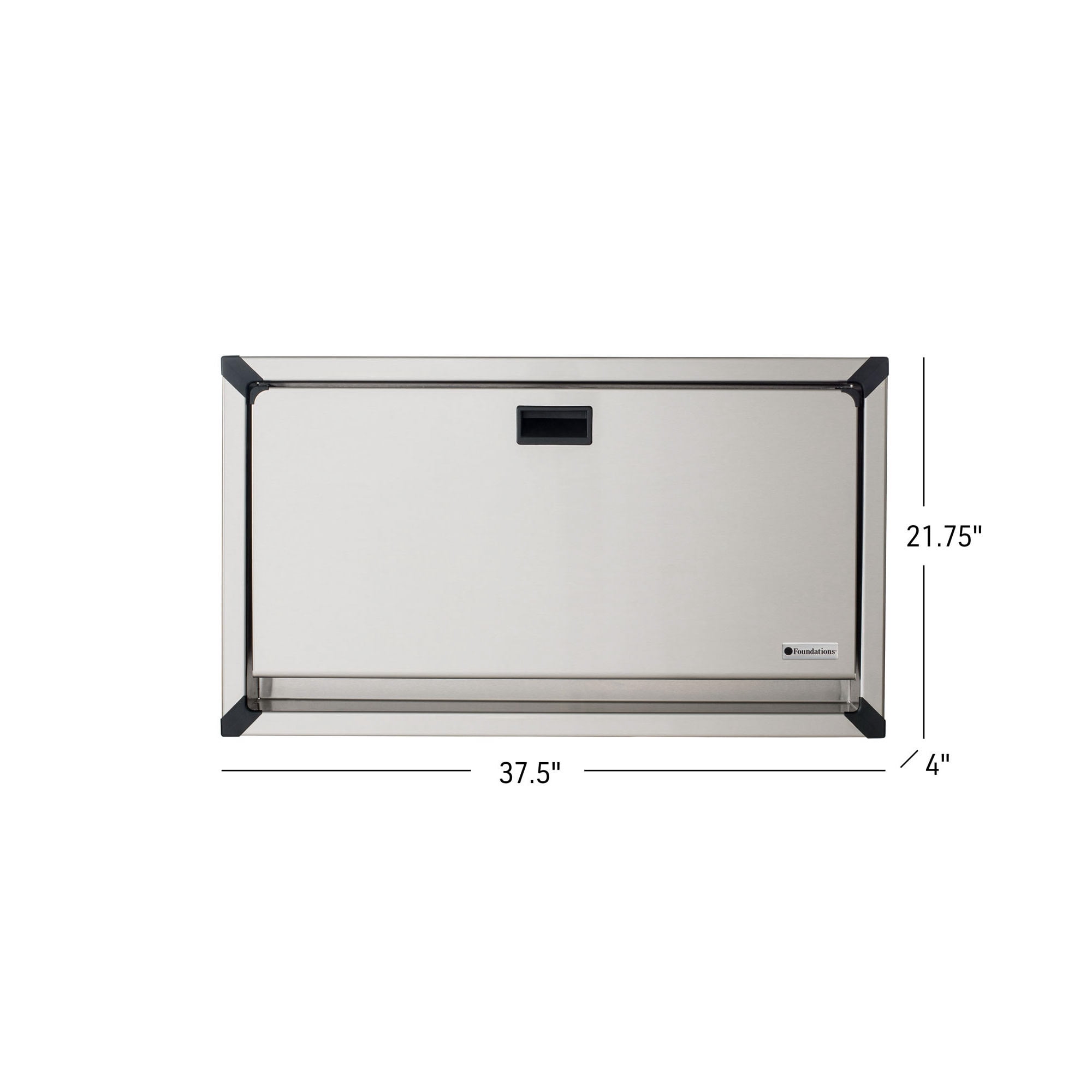 Foundations Stainless Steel with Poly Table Insert Horizontal Baby Changing Station, Recessed-Mount, 100SSC-R,