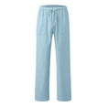 thumbnail image 3 of Men's Casual Pants Men'S Loose Straight Summer Casual Pants Breathable Light Blue 2XL, 3 of 3