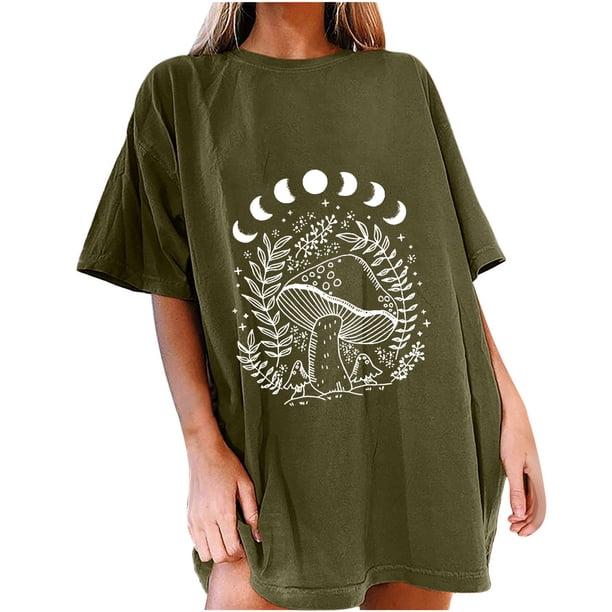Blusa de Manga Corta Con Estampado de Sol Y Luna Gótica Vintage Para Hombre Y Mujer Odeerbi ODB182017