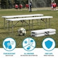 thumbnail image 6 of Dovov 6 Feet Plastic Folding Bench, 2 Pack Portable Outdoor Picnic Bench Camping Utility Seat with Carrying Handle for Outdoor Party, Picnic, Camping, Wedding, Beach, 6 of 14