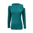 thumbnail image 4 of aidice Womens Tops Casual Round Neck Long Sleeve Texture Shirts Cold Shoulder Fitting Comfy Blouses Tops, 4 of 4