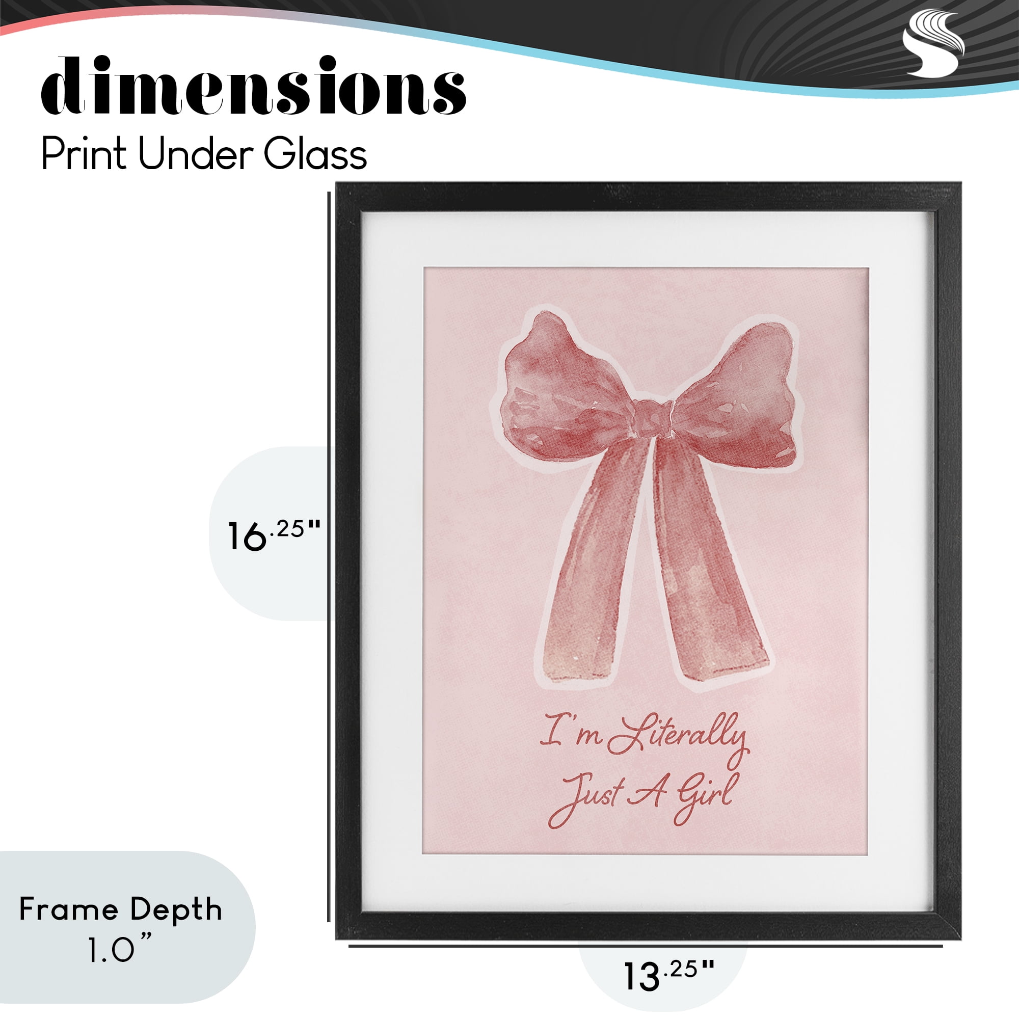 Stupell Industries Literally Just A Girl Black Framed Print Under Glass, design by Lucille Price