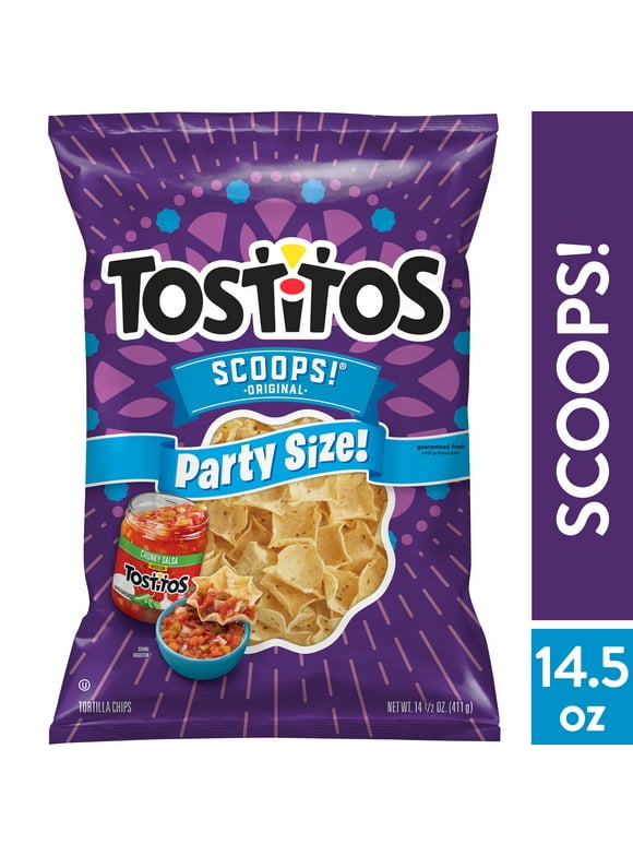 Tostitos Scoops! Tortilla Chips Party Size, 14.5 oz Bag