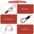 thumbnail image 4 of Cable de Seguridad con Ganchos y Bucles [2Pcs] - 3.28ft / 39.4 Pulgadas Cable de Seguridad para Candado de Equipaje de Acero Inoxidable para Bicicletas y Equipaje - [Rojo], 4 of 6