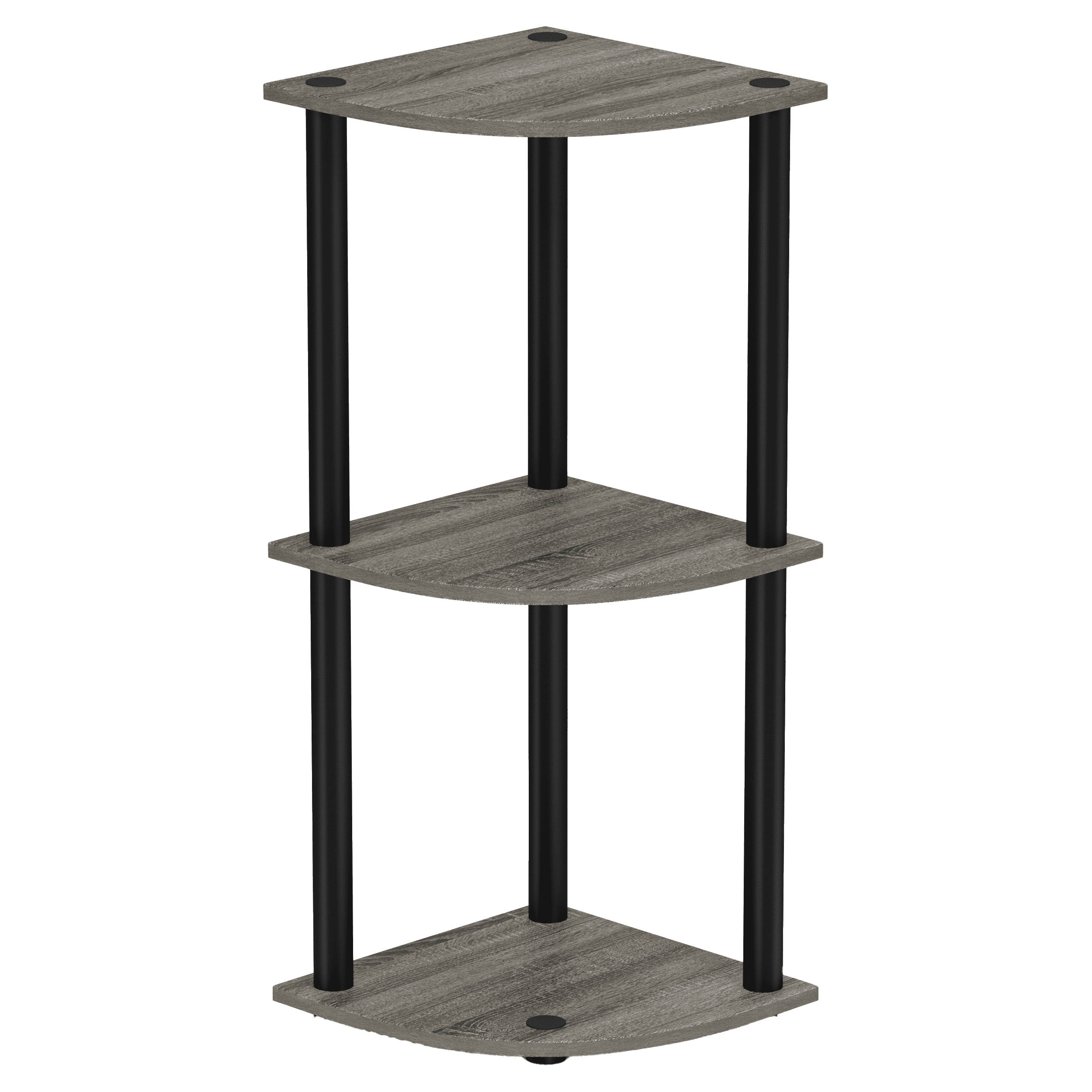 Furinno Durable 11.6"W x 11.6"D x 29.6"H 3-Shelf Freestanding Shelving Unit, Black and Gray