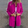 thumbnail image 5 of Penkiiy Womens Casual Hooded Jacket Long Sleeve Single Breasted Trench Coat Solid Color Button Up Cardigan Sweaters 4XL Hot Pink, 5 of 6