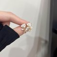 thumbnail image 2 of SUSHANG Black and White Rose Earrings White Black Rose Earrings for Women Rose Stud Earring Plated for Sensitive Ear Jewelry, 2 of 4
