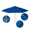 thumbnail image 2 of California Umbrella  Anodized Silver Finish Aluminum 11-foot Round Outdoor Umbrella Pacific Blue, 2 of 5
