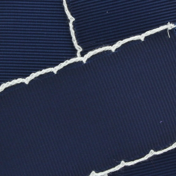 1.5" Navy/White Moonstitch Grosgrain Ribbon 25 Yard