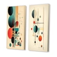thumbnail image 3 of Designart "Vintage Abstract Desire in Knowing IV" Modern Geometric Wall Art Set Of 2 - Modern Blue Gallery Set For Office Decor, 3 of 6