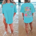 thumbnail image 2 of Womens T Shirts Beach Oversized Graphic Vintage Baggy Tees Summer Vacation Womens Tops Blue S, 2 of 6