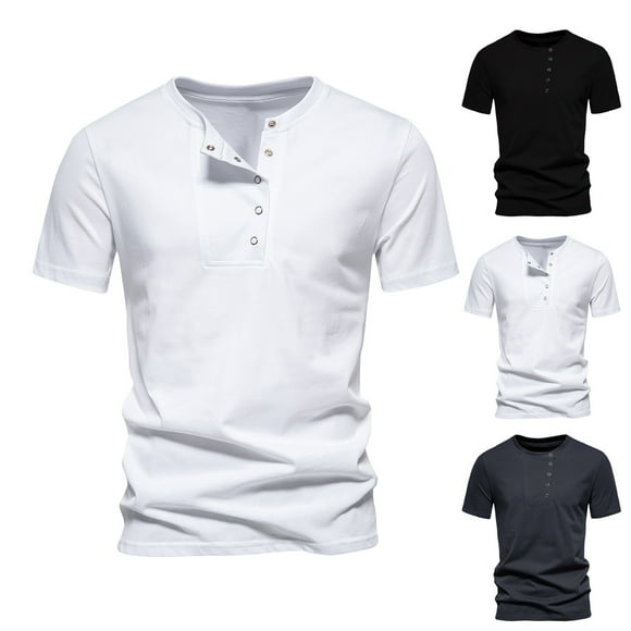 NJDVHB Chemise d'Été pour Hommes, Hauts d'Entraînement pour Hommes, T-Shirts pour Hommes Mode Décontractée Manches Courtes Col Rond Blouse, Noir, XXXXXL