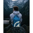 thumbnail image 6 of TRAILKICKER Drawstring Backpack Bag Basketball Football Volleyball Mesh Gym Sports String Drawstring Bag Waterproof for Men &Women with Smooth Zipper and Two Mesh Water Bottle Holder (Black), 6 of 6