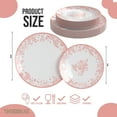 thumbnail image 4 of Crown Display 80-Piece Plastic Disposable Party Plates Set - Pink and White, 8 & 10 Inch, 4 of 6