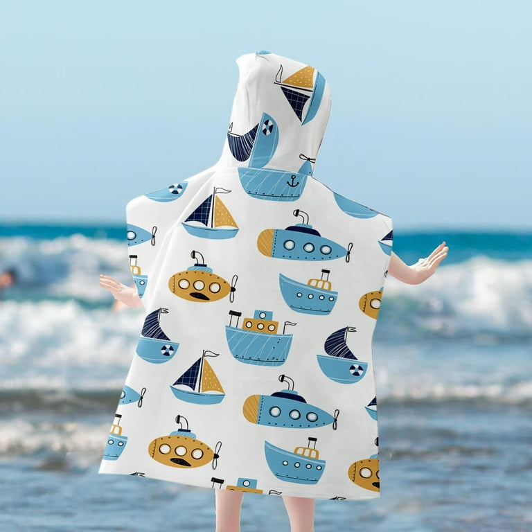 WICVIK Kids Hooded Beach Bath Towel, Baby Surf Poncho Toddlers