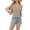 Khaki, variant on Women'S Tops Short Sleeve Patchwork Lace Comfy Regular Crew Neck Tops Solid Color Loose Fit Casual Clothes (Dark Blue,L)