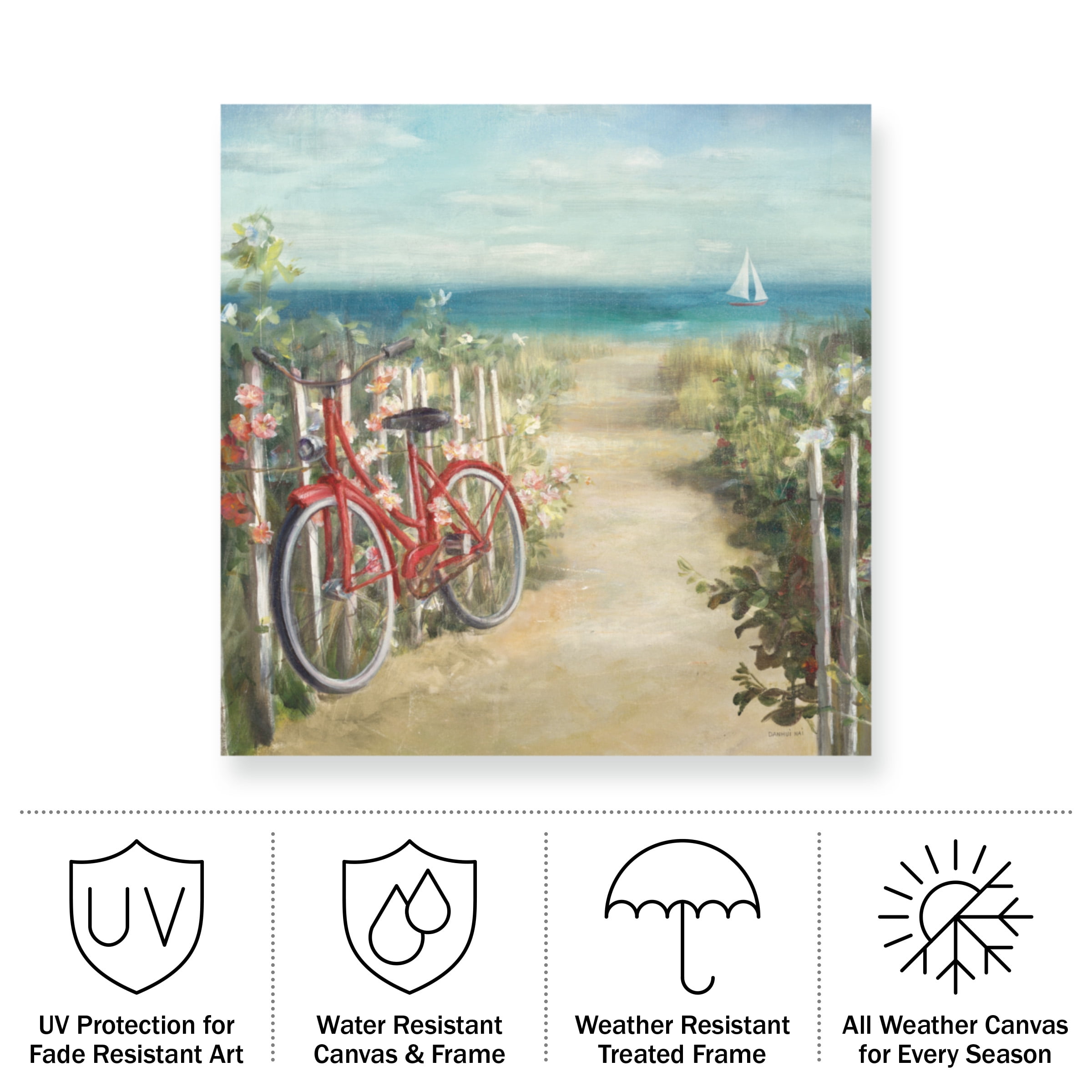 Danhui Nai 'Summer Ride Crop Bike' Outdoor Canvas 35x22