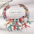 thumbnail image 4 of Creative Unique Colorful Beaded Multilayer Chain Choker Delicate Coral Clavicle Jewelry Beach Party Necklace, 4 of 4