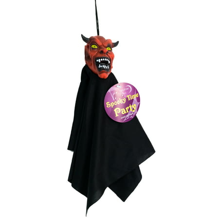 Veil Entertainment Shrunken Head Cloaked Demon 12 in Decoration Prop, Red Black