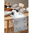 thumbnail image 2 of Table Runner Dresser Scarf 13 x 36 Inch Blue Hydrangea Country Eucalyptus Leaf Floral Table Runners Non-Slip Heat Kitchen Dining Table Decor for Indoor Outdoor Home Party Decoration, 2 of 7