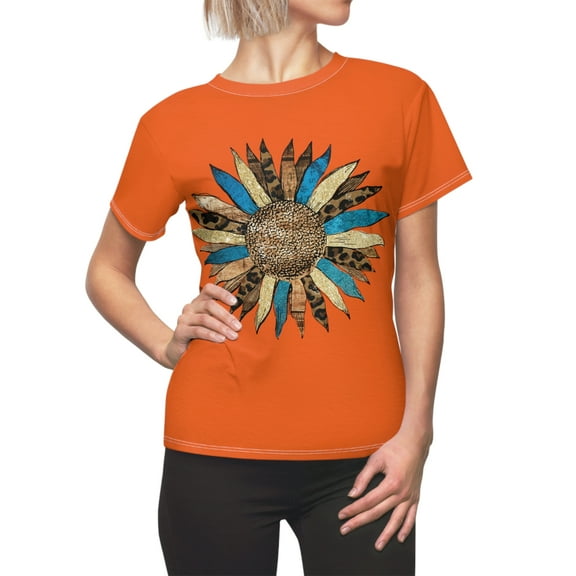 Sunflower Western Orange Women's AOP Cut & Sew Tee