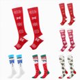 thumbnail image 4 of NOLDARES Christmas Print Compression Socks for Women Men 20-30mmhg Knee High Stocking for Sports Running Travel Nurses(S021-X), 4 of 4