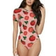 thumbnail image 1 of Balery Tomatoes Body de cuello redondo de manga corta para mujer Tops de manga corta Tops básicos-Large, 1 of 7
