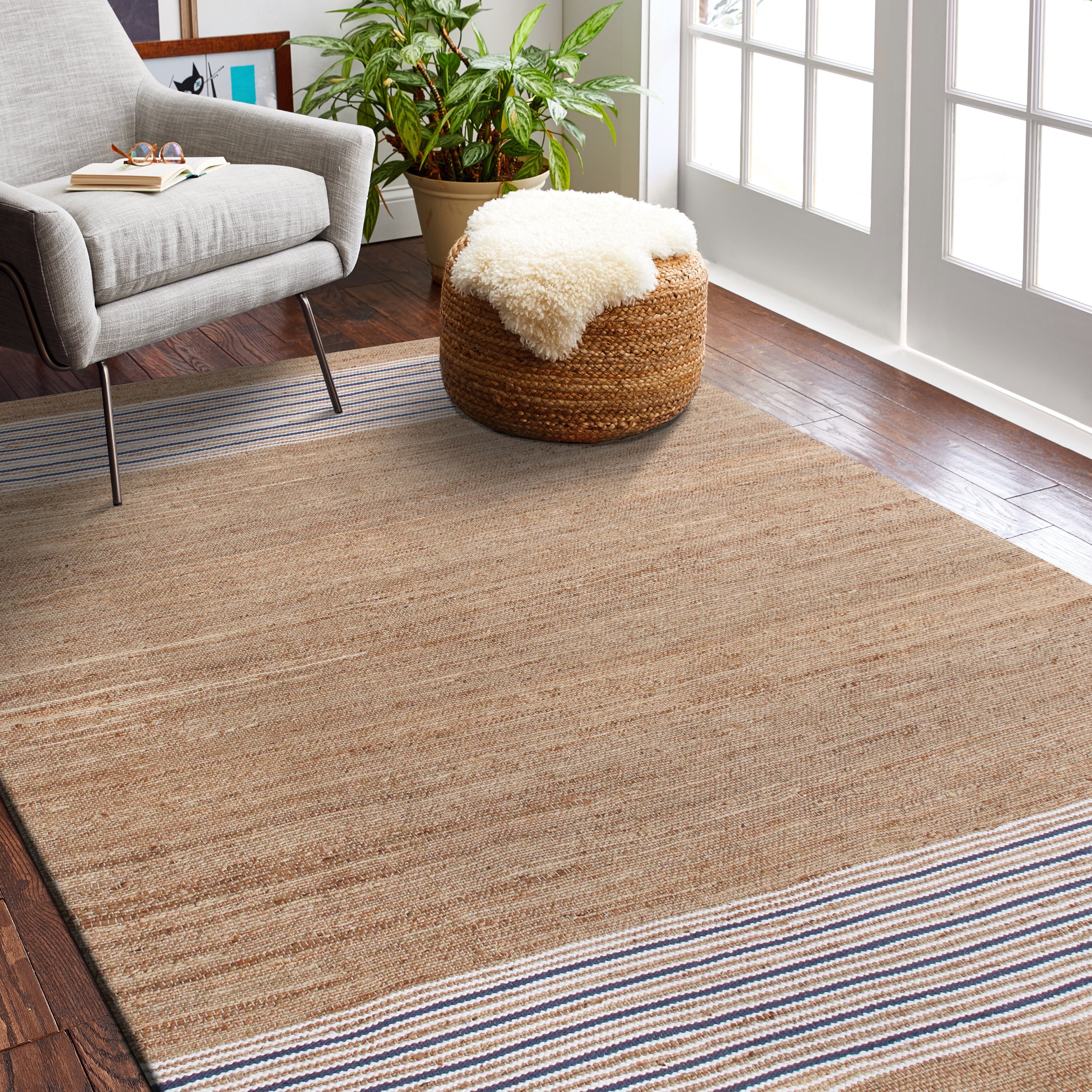 Ox Bay Striped Hand-Made Area Rug, 12' x 9'