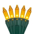 thumbnail image 2 of Set of 50 Gold Christmas Mini Lights 6" Spacing Green Wire 25.5 ft, End to End Connectible Indoor Outdoor Tree Lights Home Seasonal Holiday Decorations, 2 of 2